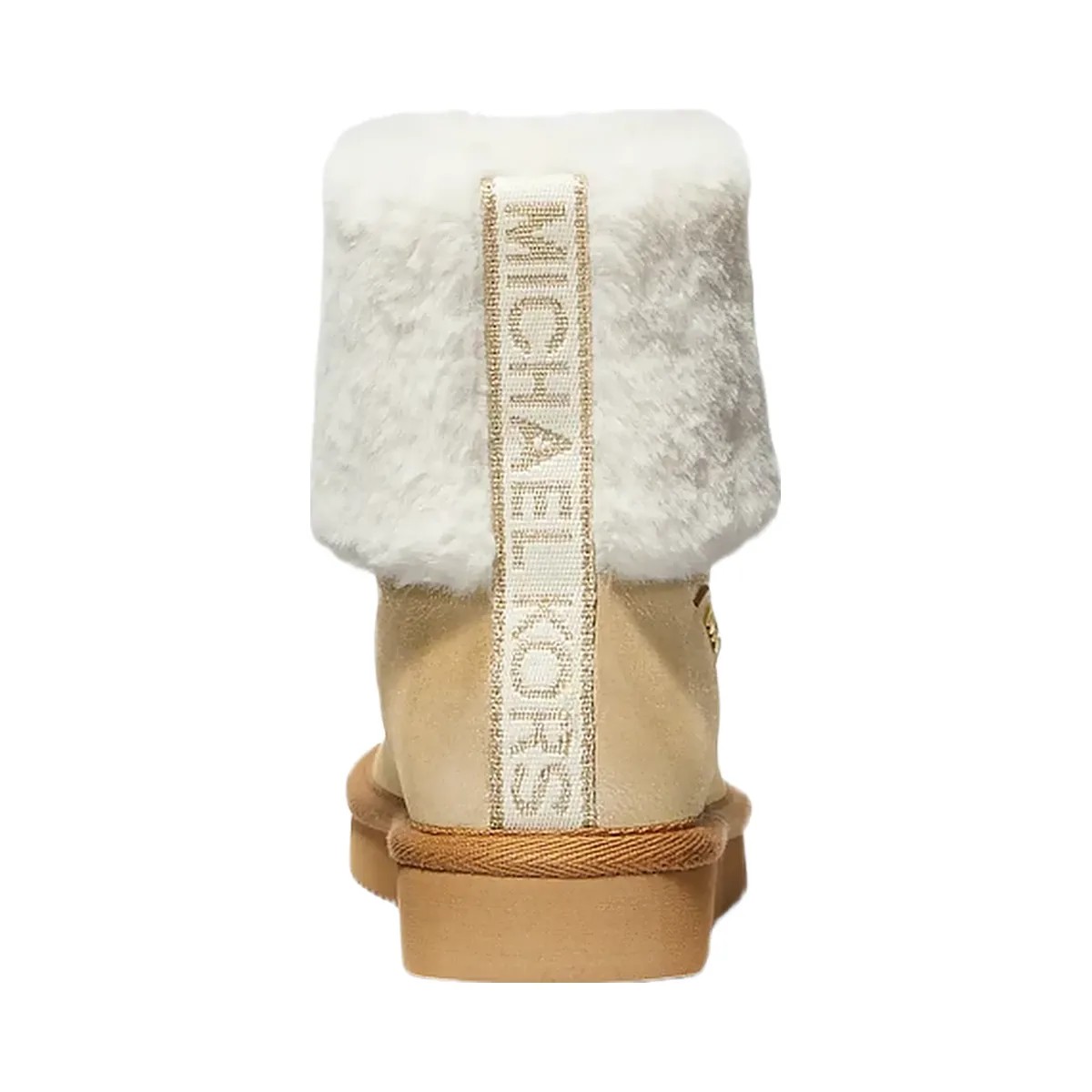Michael Kors Julia Faux Fur Trim Metallic Leather Boot Pale Gold - HypeFly India View 3