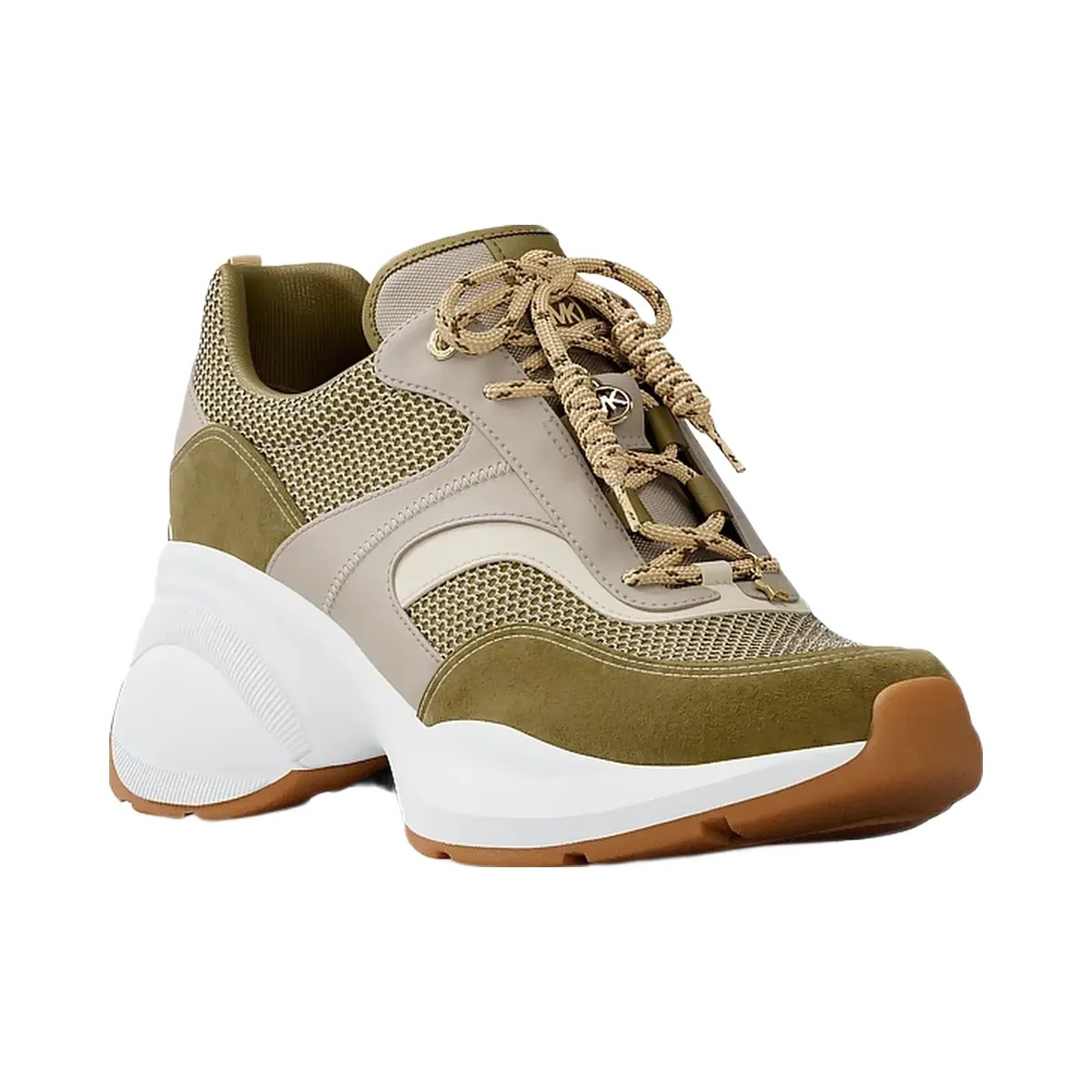 Michael Kors Kaia Mixed-Media Trainer Oregano Mlt - HypeFly India View 1