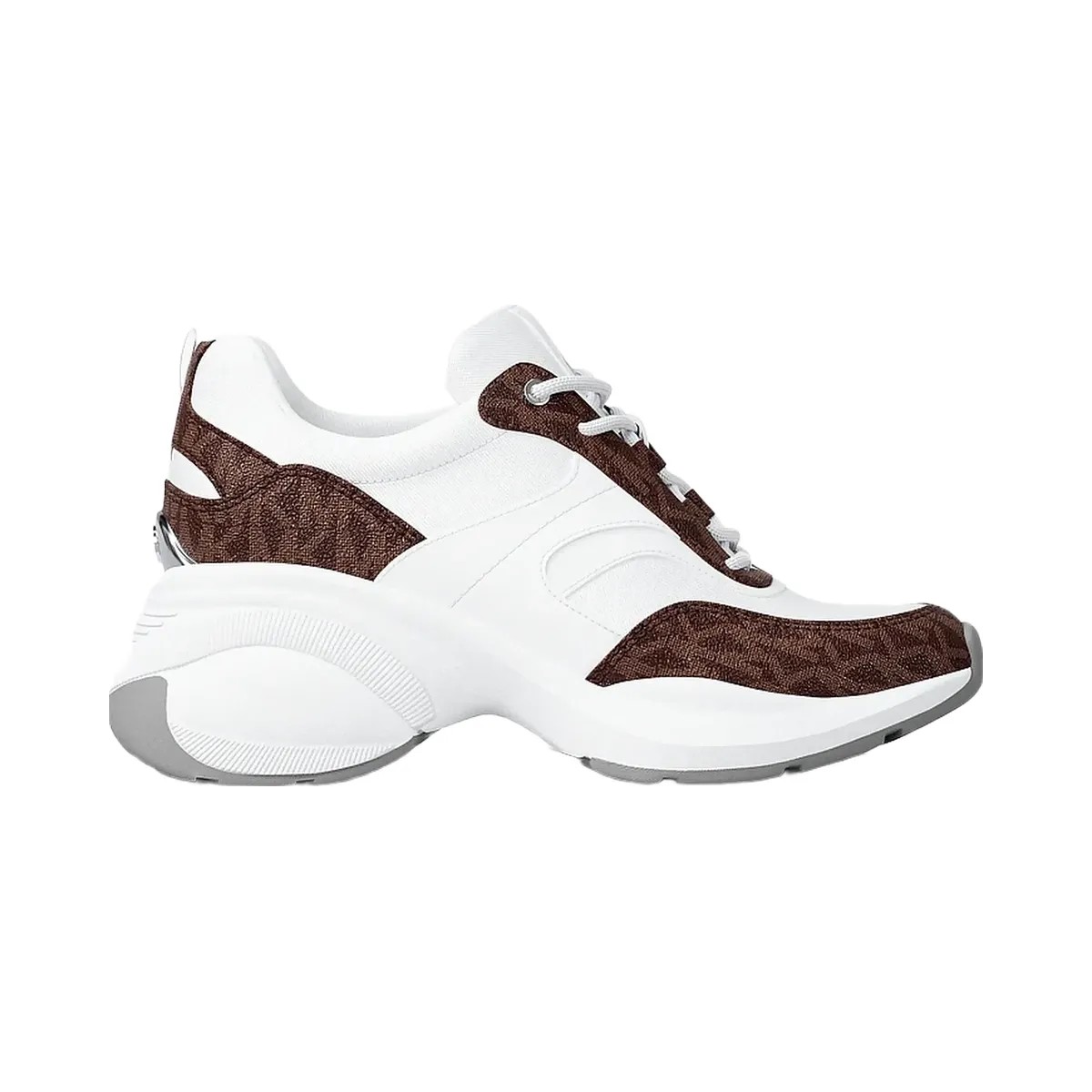 Michael Kors Kaia Signature Logo Trainer Op Wht/Brown - HypeFly India View 2