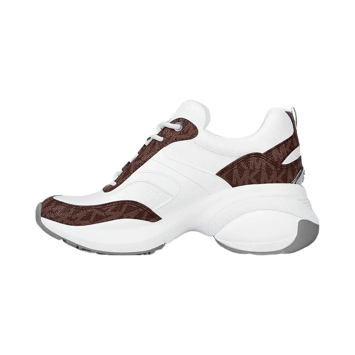 Michael Kors Kaia Signature Logo Trainer Op Wht/Brown - HypeFly India View 3