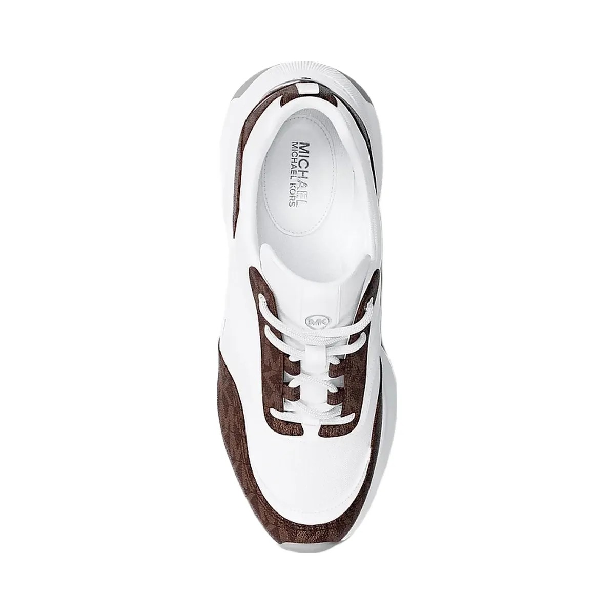 Michael Kors Kaia Signature Logo Trainer Op Wht/Brown - HypeFly India View 5