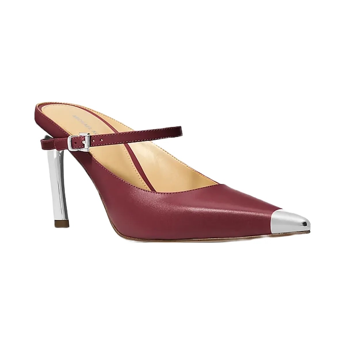Michael Kors Kasia Leather High Mule Pump Oxblood - HypeFly India View 1