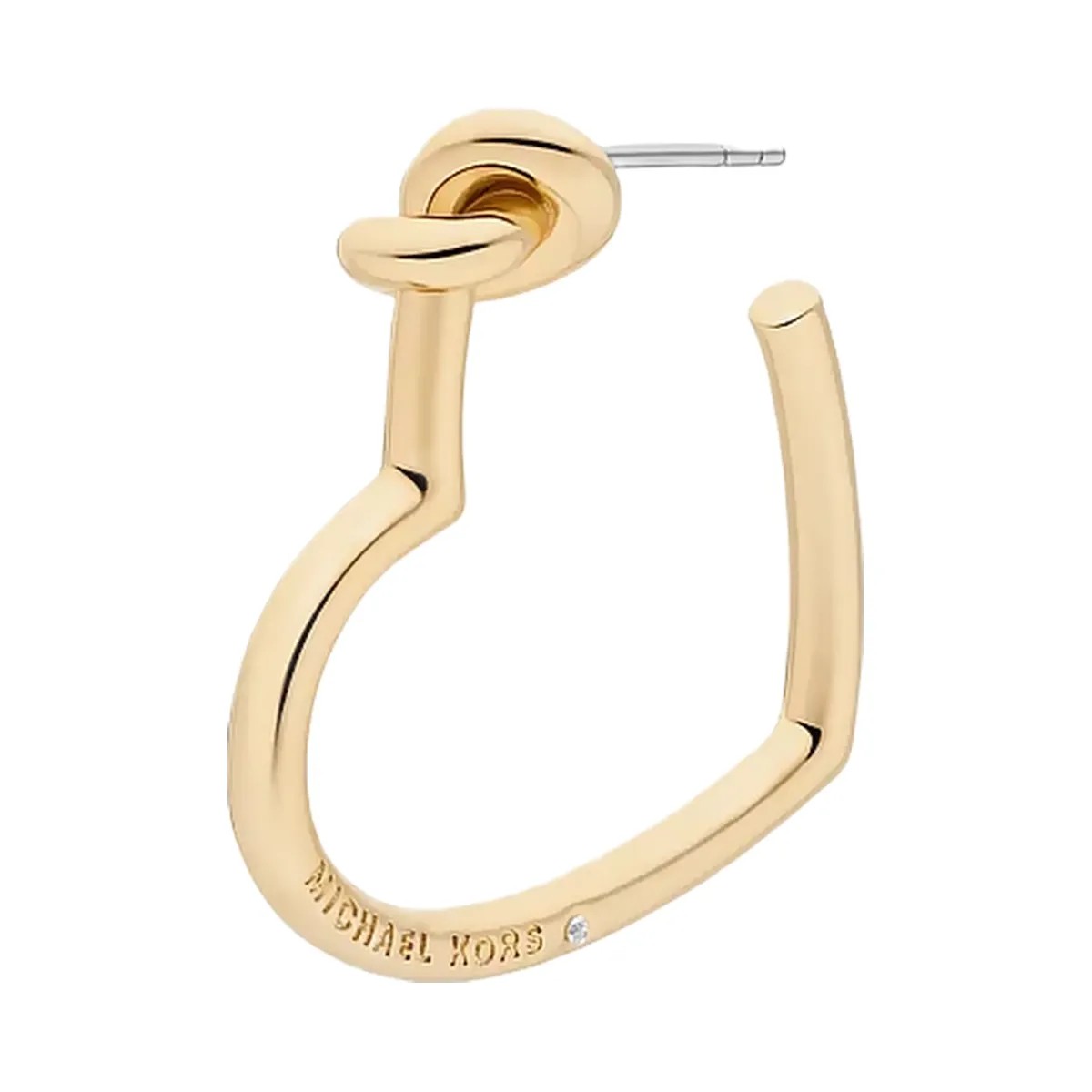 Michael Kors Knotted Heart Hoop Earrings Gold - HypeFly India View 1