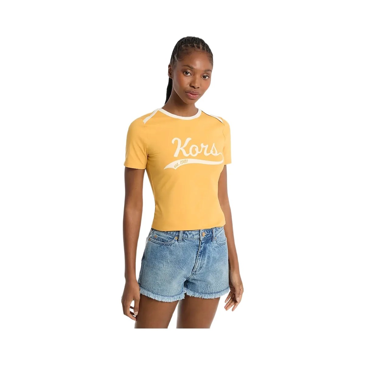 Michael Kors KORS Stretch Jersey T-Shirt Honeywheat - HypeFly India View 1