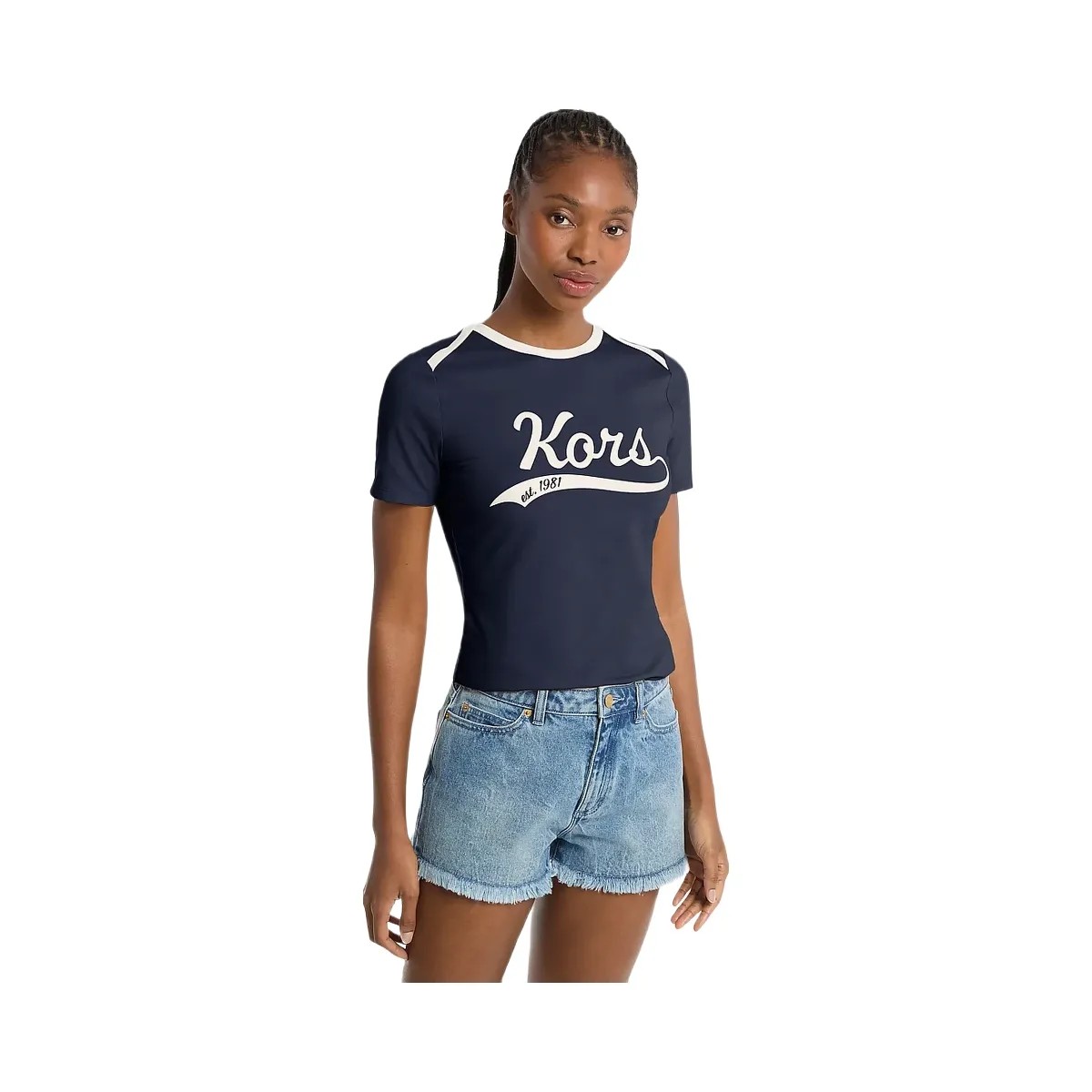 Michael Kors KORS Stretch Jersey T-Shirt Midnightblue - HypeFly India View 1