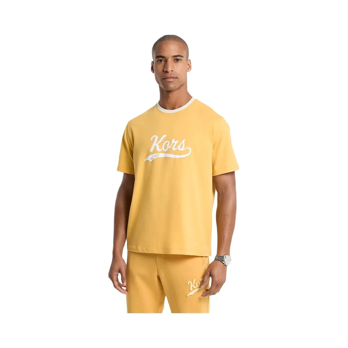 Michael Kors KORS Varsity Cotton Jersey T-Shirt Honeywheat - HypeFly India View 1