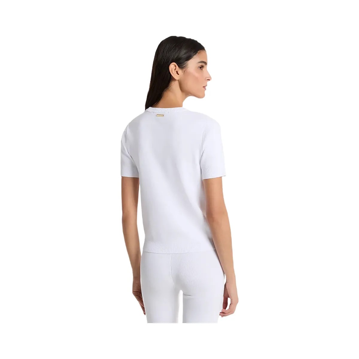 Michael Kors Laser Cut Stretch Knit Top White - HypeFly India View 2