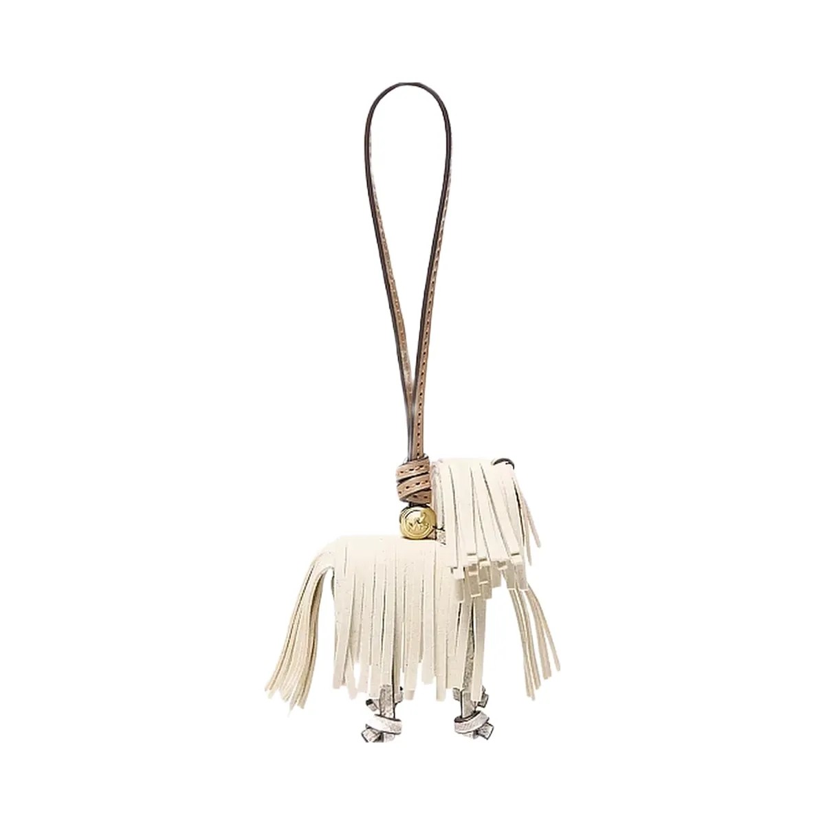 Michael Kors Leather Shaggy Dog Bag Charm Lt Cream - HypeFly India View 1