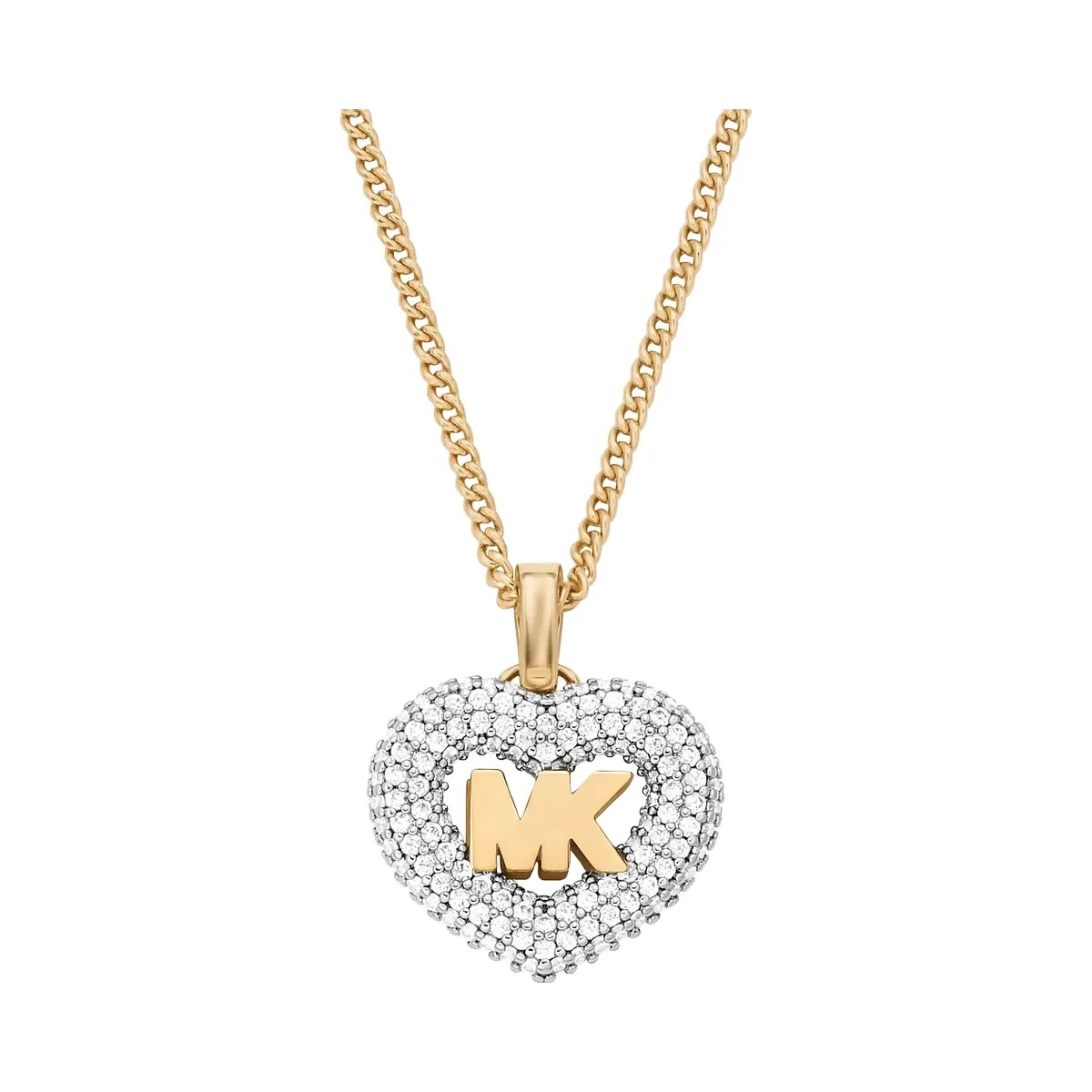 Michael Kors Logo and Pavé Heart Necklace Gold - HypeFly India View 2