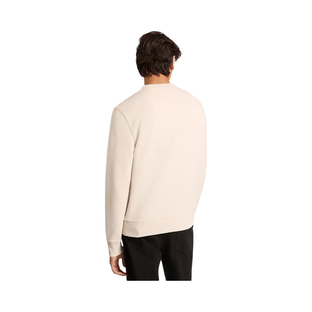Michael Kors Logo Cotton Blend Crewneck Sweater Lt Cream - HypeFly India View 2