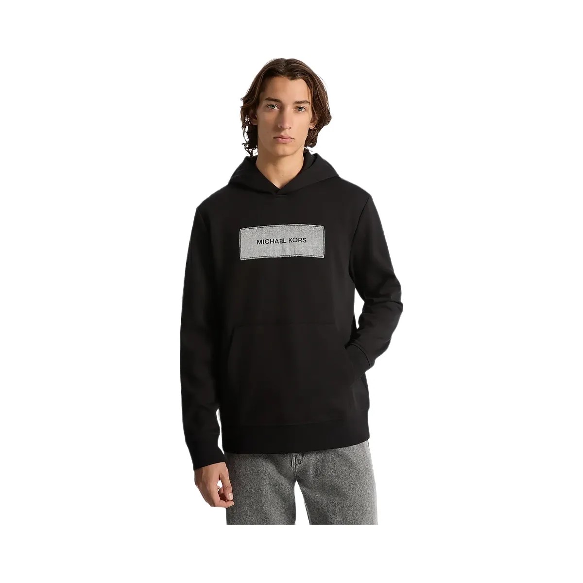 Michael Kors Logo Cotton Blend Hoodie Black - HypeFly India View 1