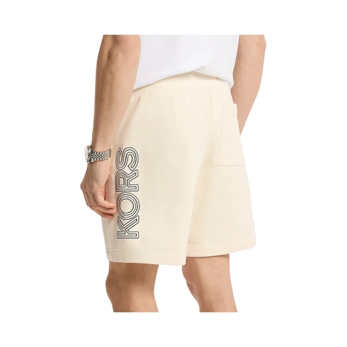 Michael Kors Logo Cotton Shorts Bone - HypeFly India View 2