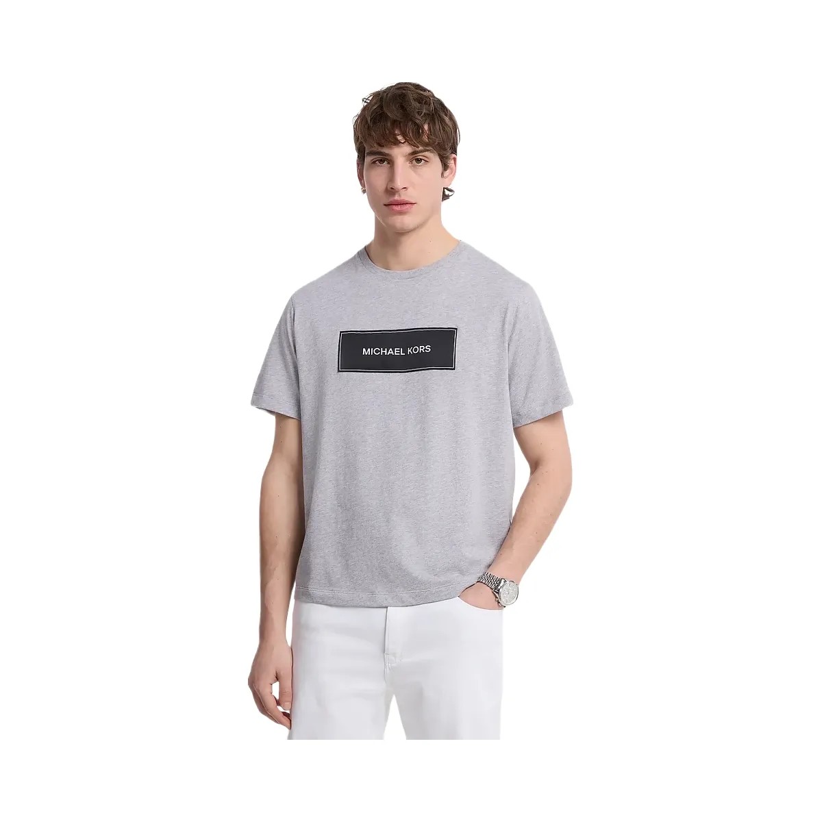 Michael Kors Logo Cotton T-Shirt Heather Grey - HypeFly India View 1