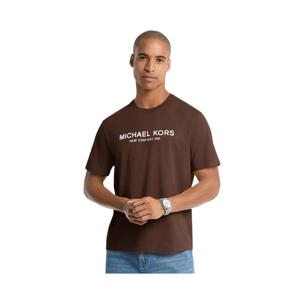 Michael Kors Logo Cotton T-shirt Nutmeg - HypeFly India View 1