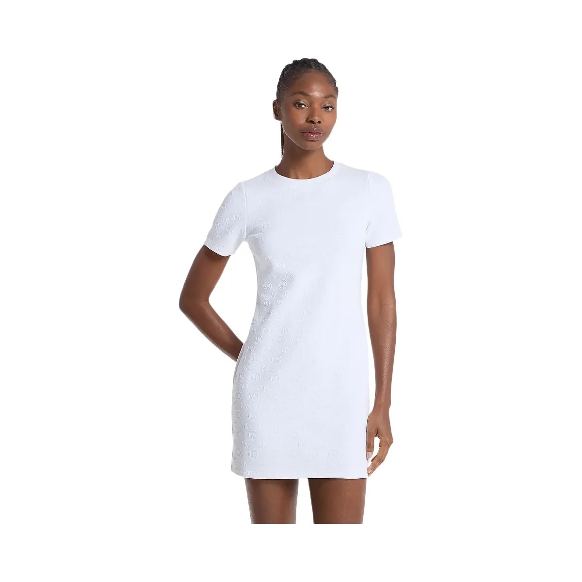 Michael Kors Logo Jacquard Dress White - HypeFly India View 1