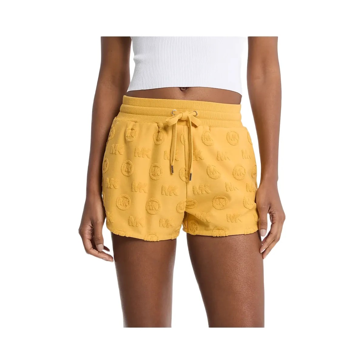 Michael Kors Logo Jacquard Terry Shorts Honeywheat - HypeFly India View 1