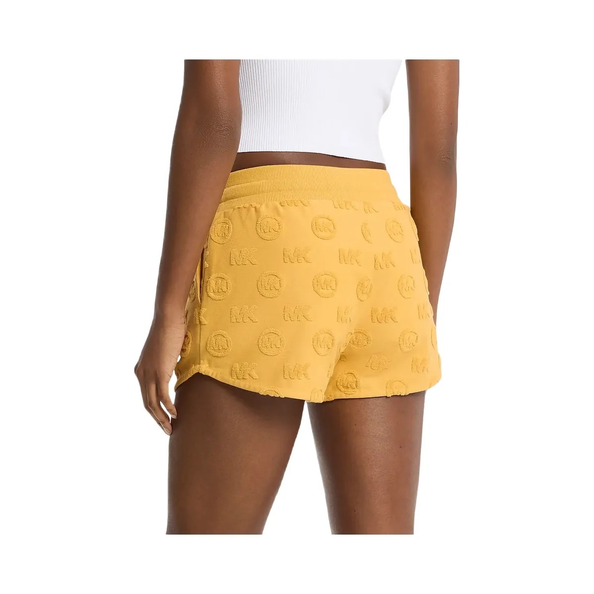 Michael Kors Logo Jacquard Terry Shorts Honeywheat - HypeFly India View 2