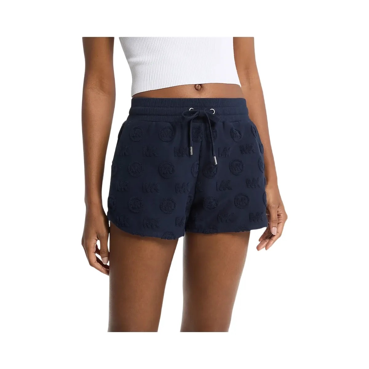 Michael Kors Logo Jacquard Terry Shorts Midnightblue - HypeFly India View 1