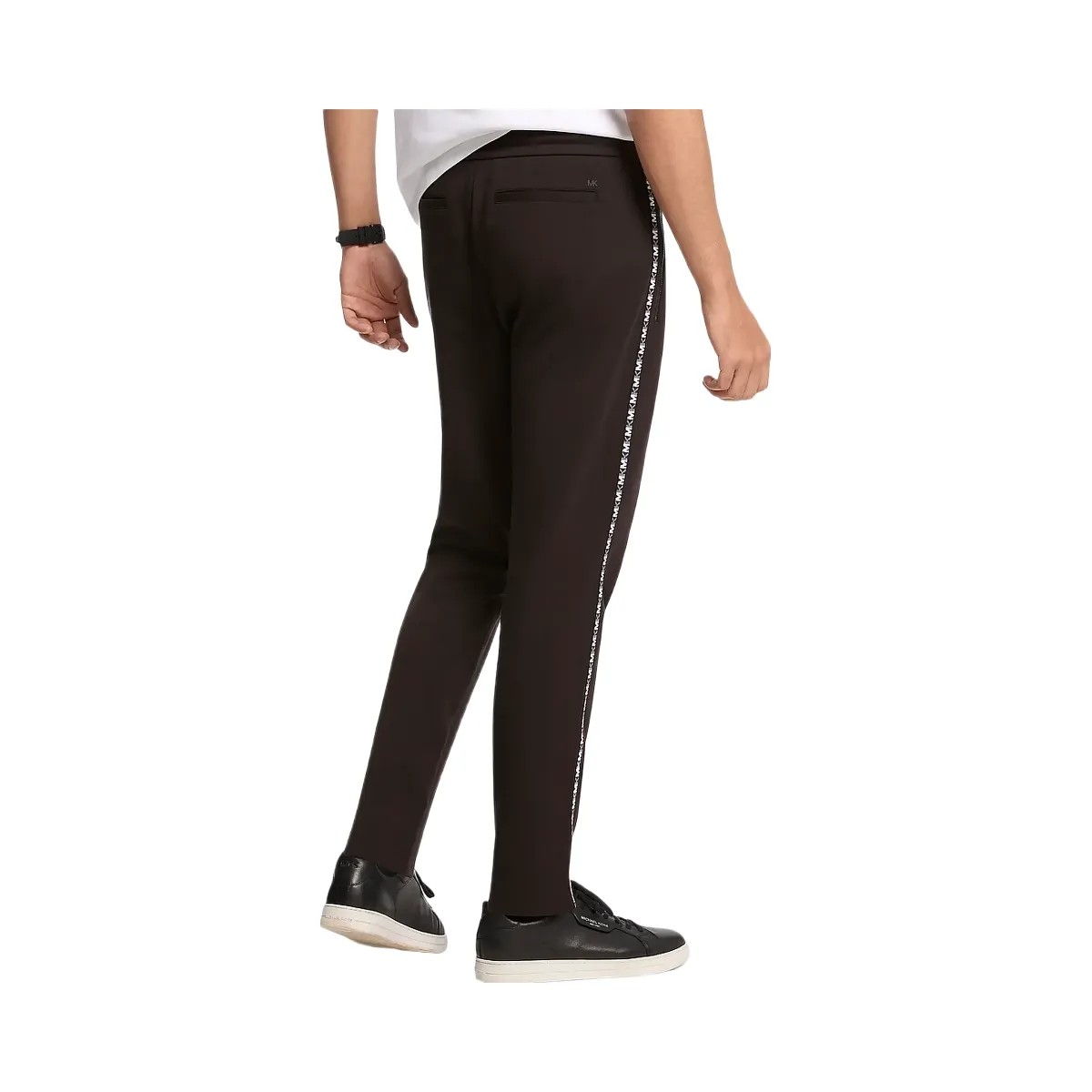 Michael Kors Logo Tape Cotton Blend Joggers Black - HypeFly India View 2