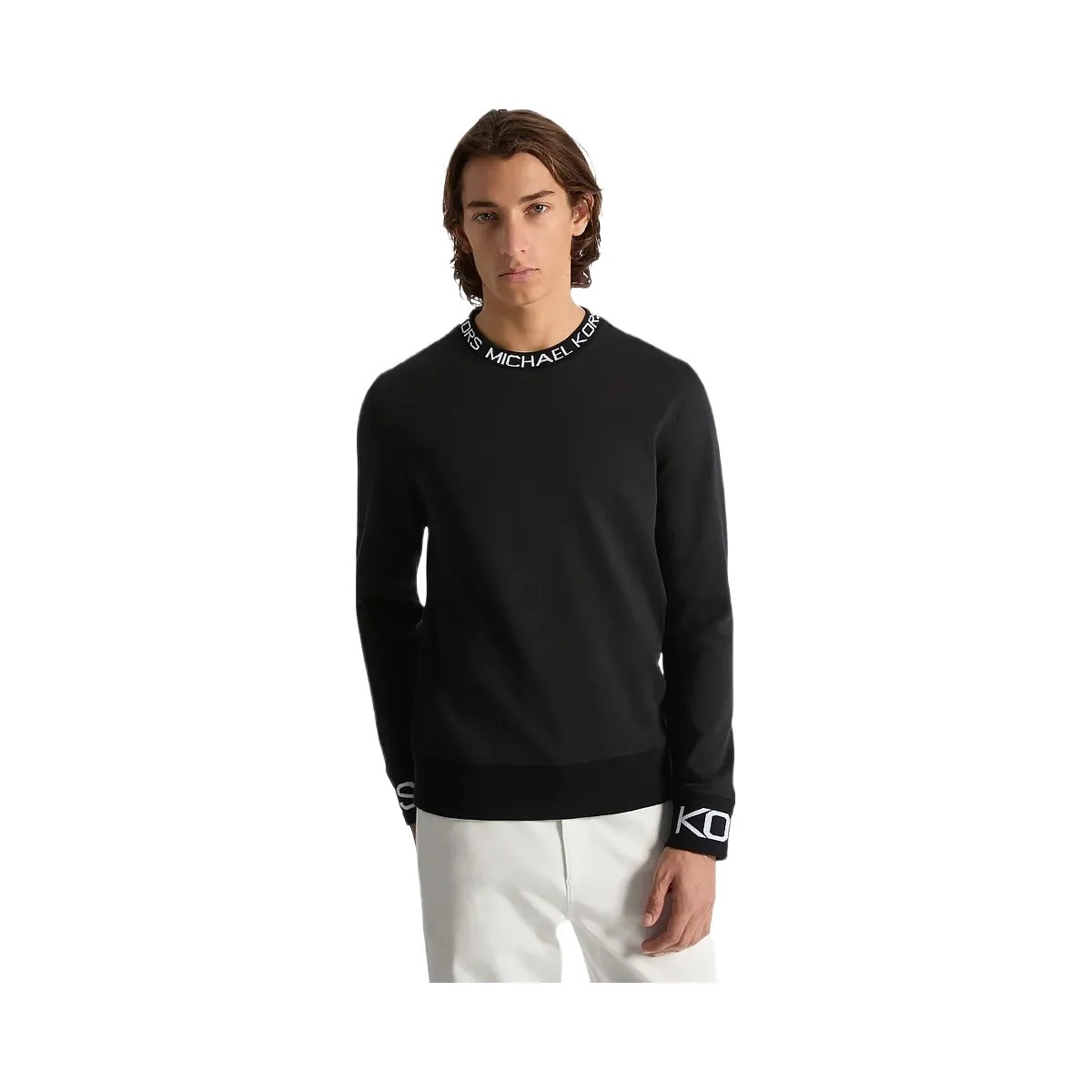 Michael Kors Logo Trim Cotton Blend Sweatshirt Black - HypeFly India View 1