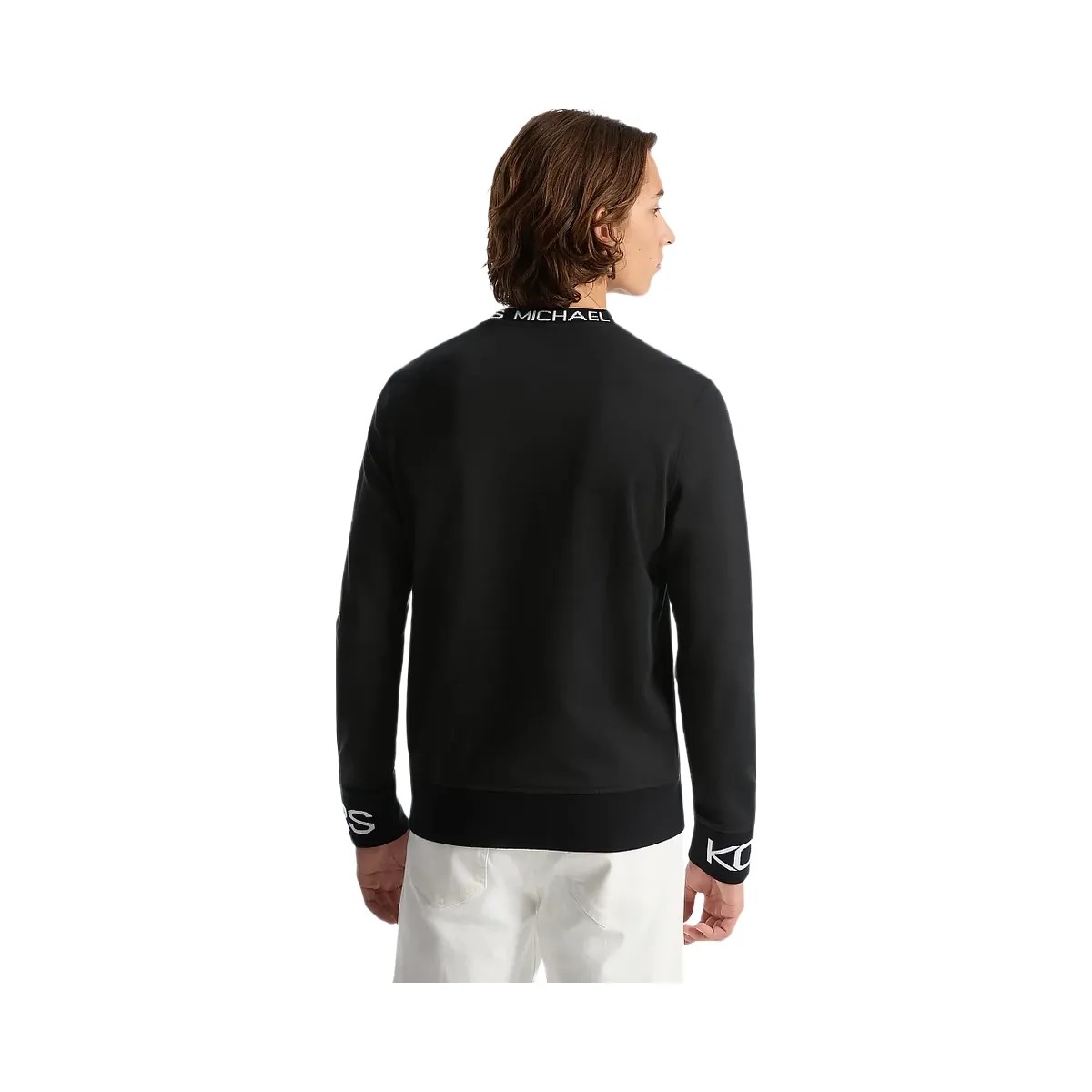 Michael Kors Logo Trim Cotton Blend Sweatshirt Black - HypeFly India View 2