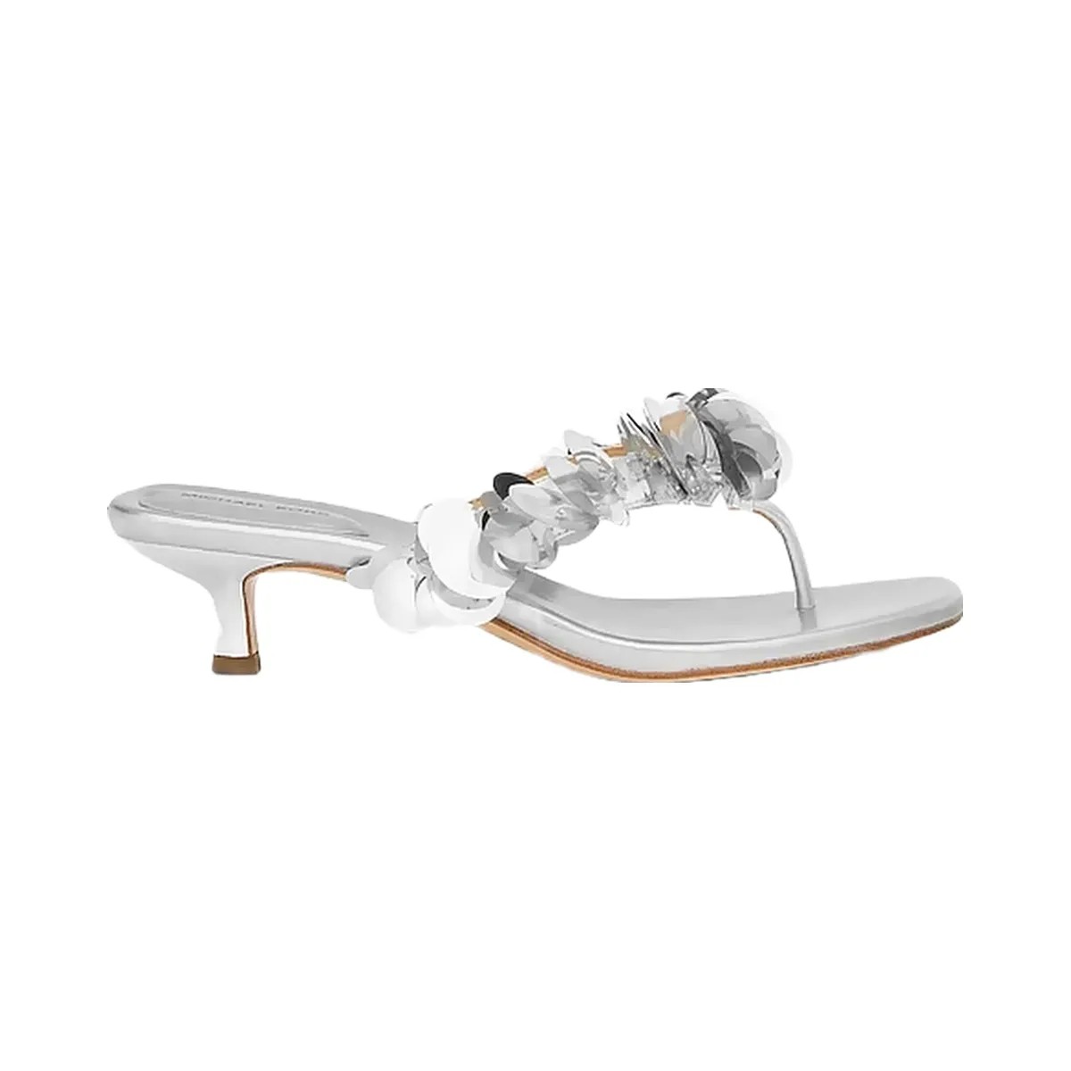 Michael Kors Loretta Sequin Embellished Metallic Sandal Silver - HypeFly India View 2