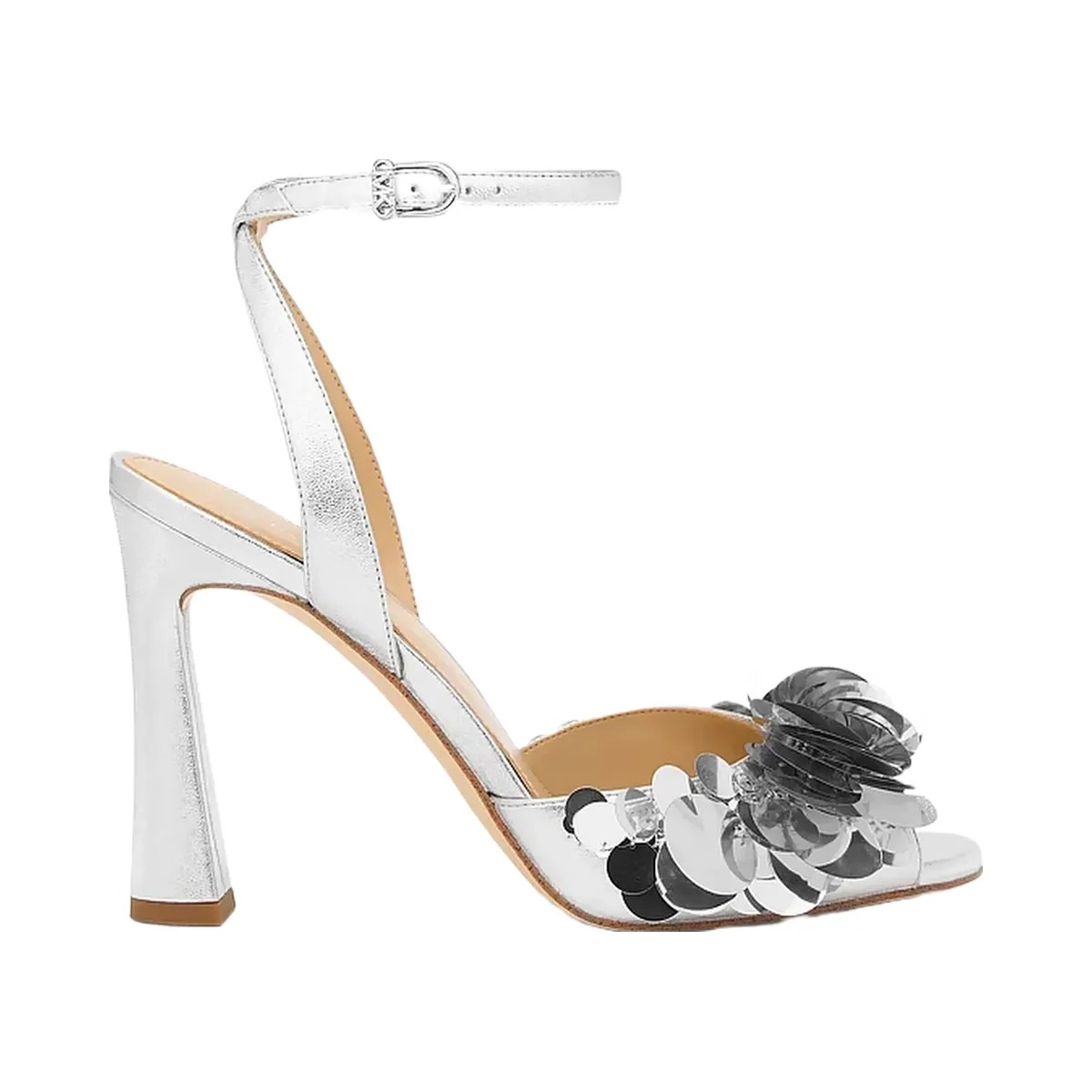 Michael Kors Loretta Sequin Embellished Metallic Sandal Silver - HypeFly India View 2