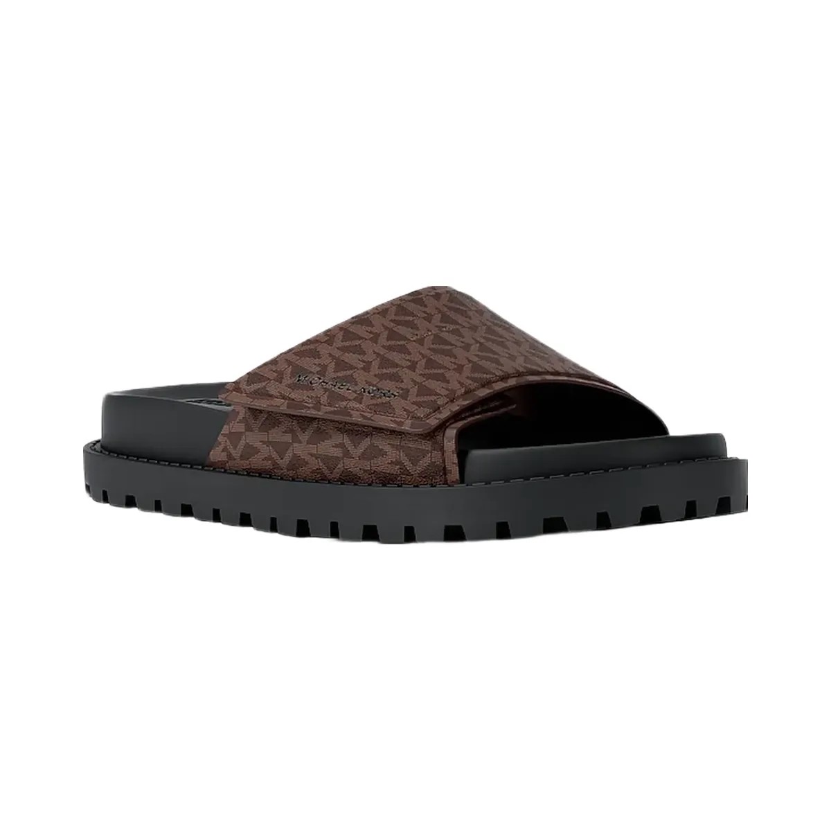 Michael Kors Luka Signature Logo Slide Sandal Brown - HypeFly India View 1