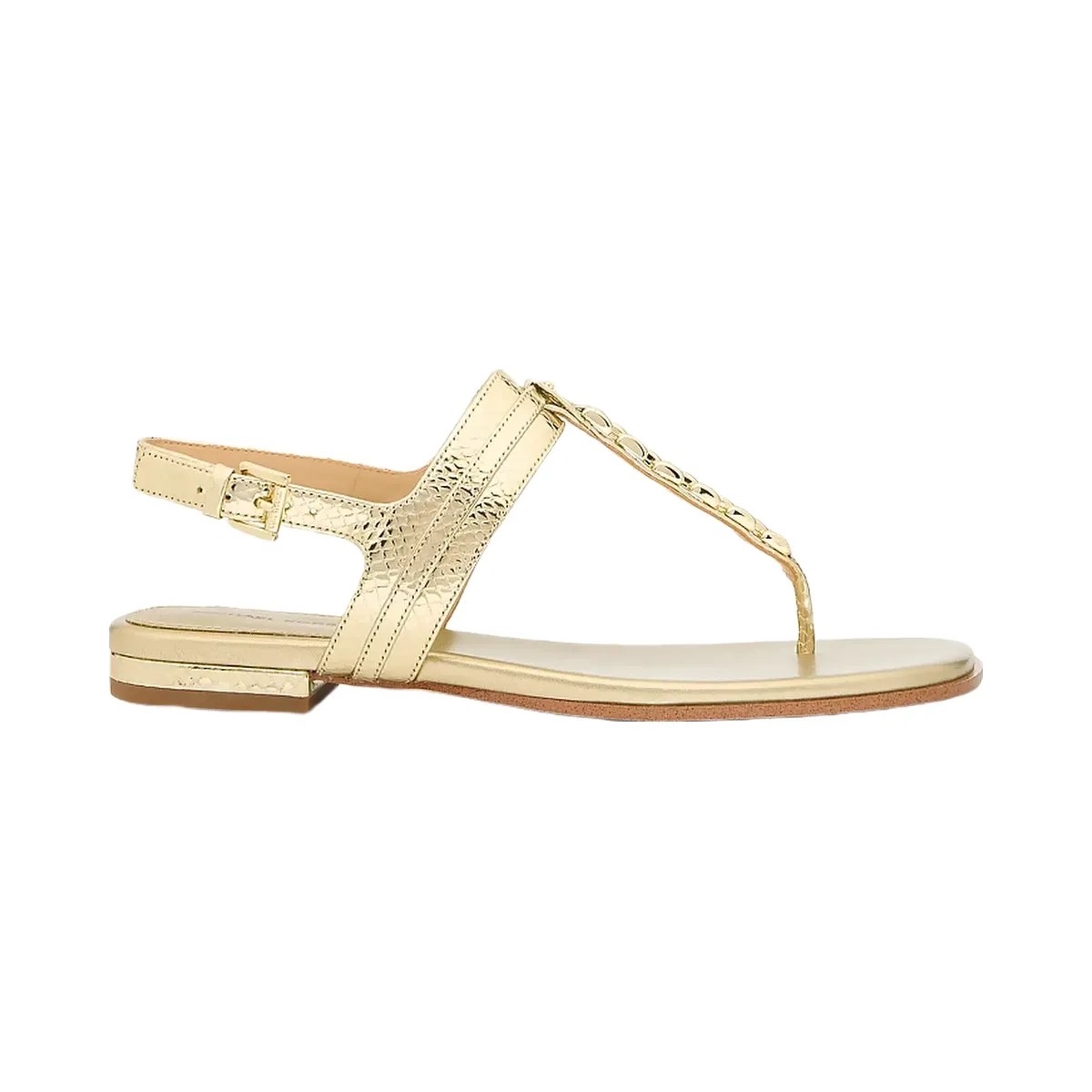 Michael Kors Marcia Embellished Metallic Leather Sandal Pale Gold - HypeFly India View 2