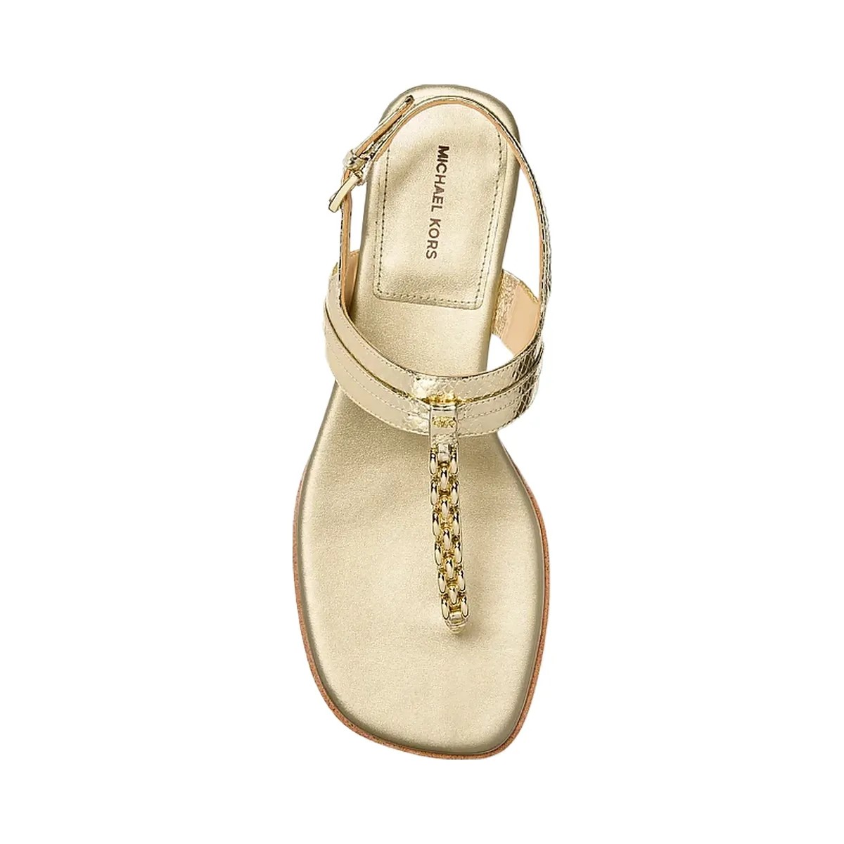 Michael Kors Marcia Embellished Metallic Leather Sandal Pale Gold - HypeFly India View 3
