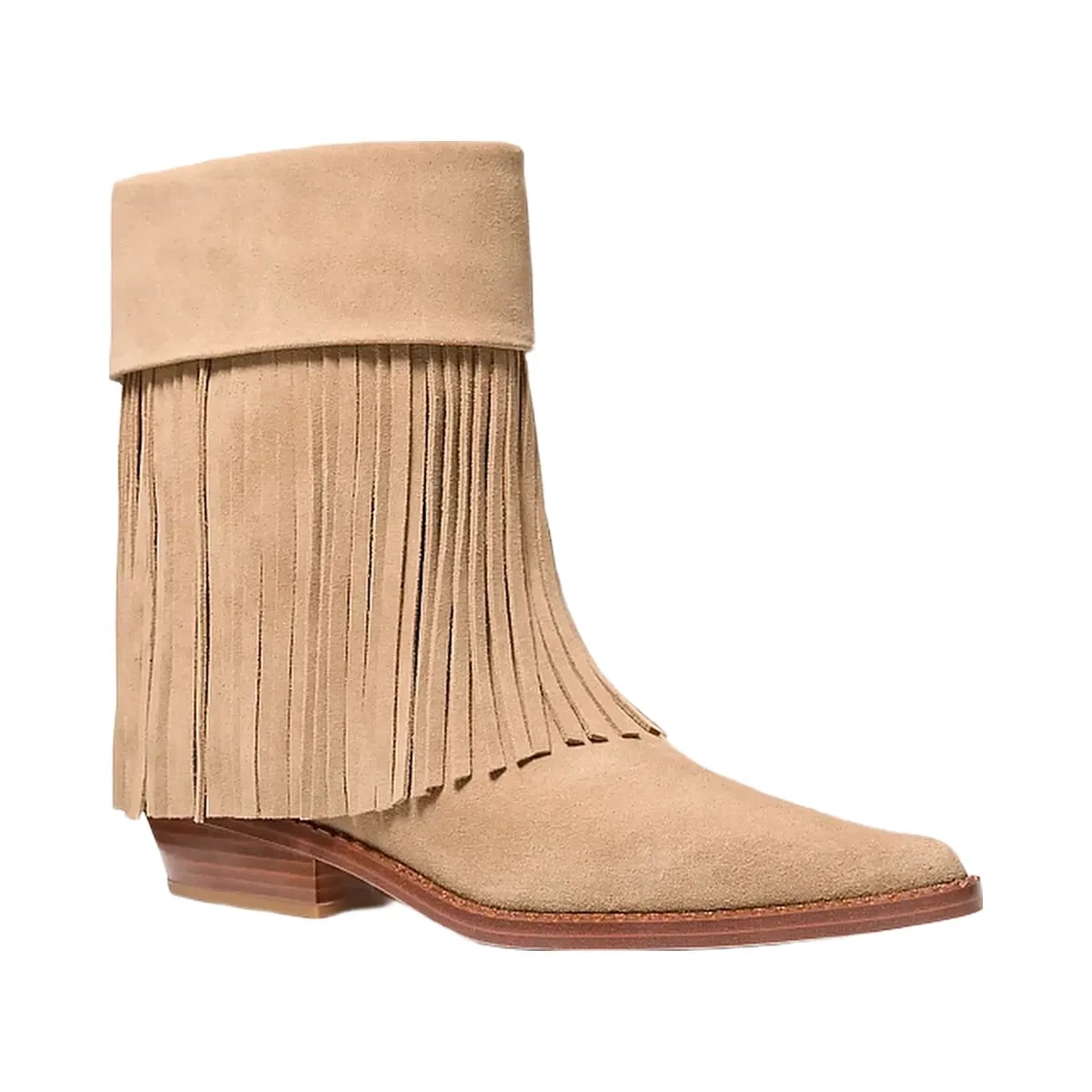 Michael Kors Nash Fringed Suede Boot Camel - HypeFly India View 1