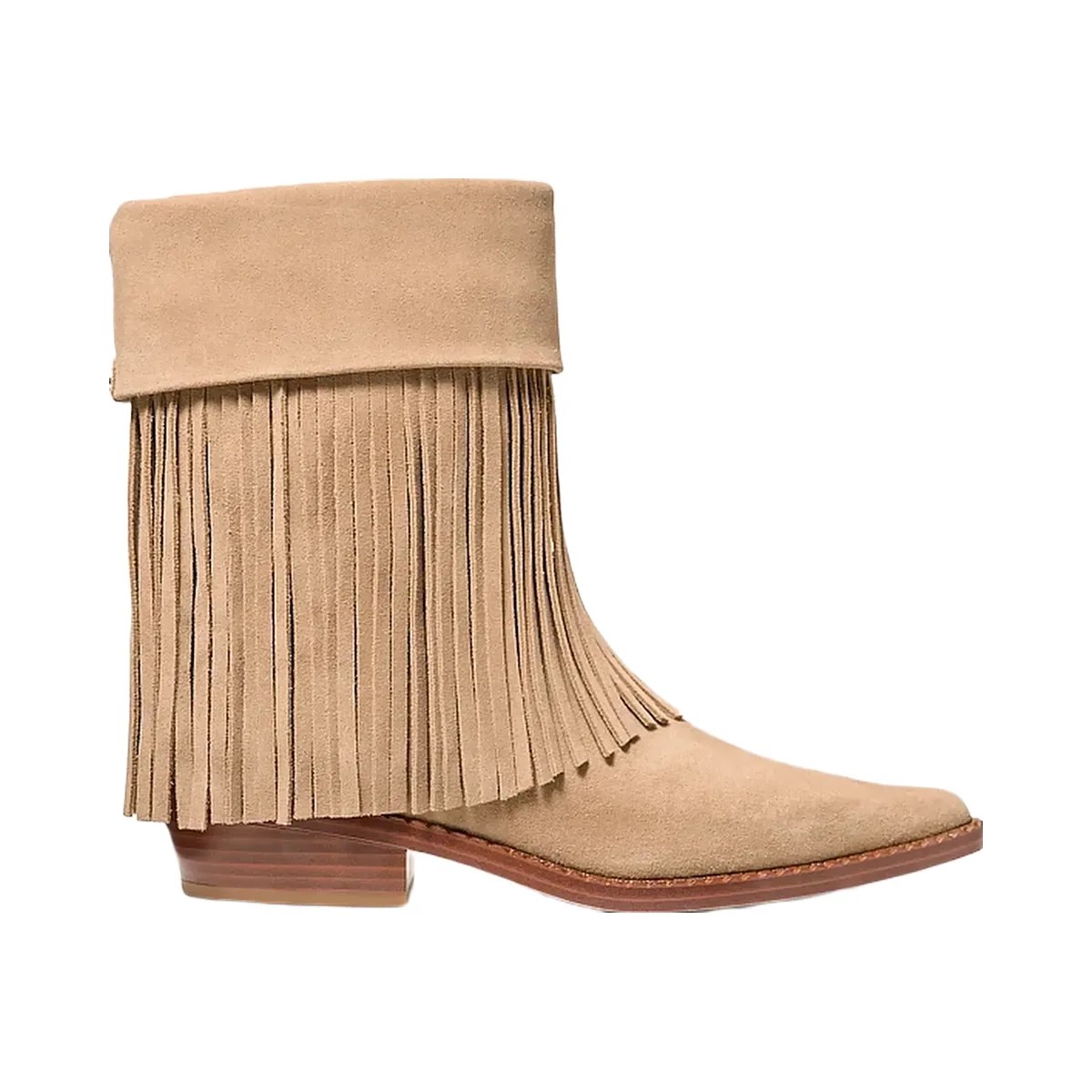 Michael Kors Nash Fringed Suede Boot Camel - HypeFly India View 2
