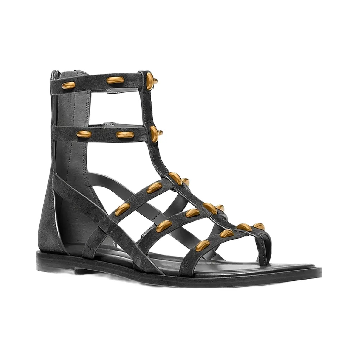 Michael Kors Noa Studded Suede Gladiator Sandal Black - HypeFly India View 1