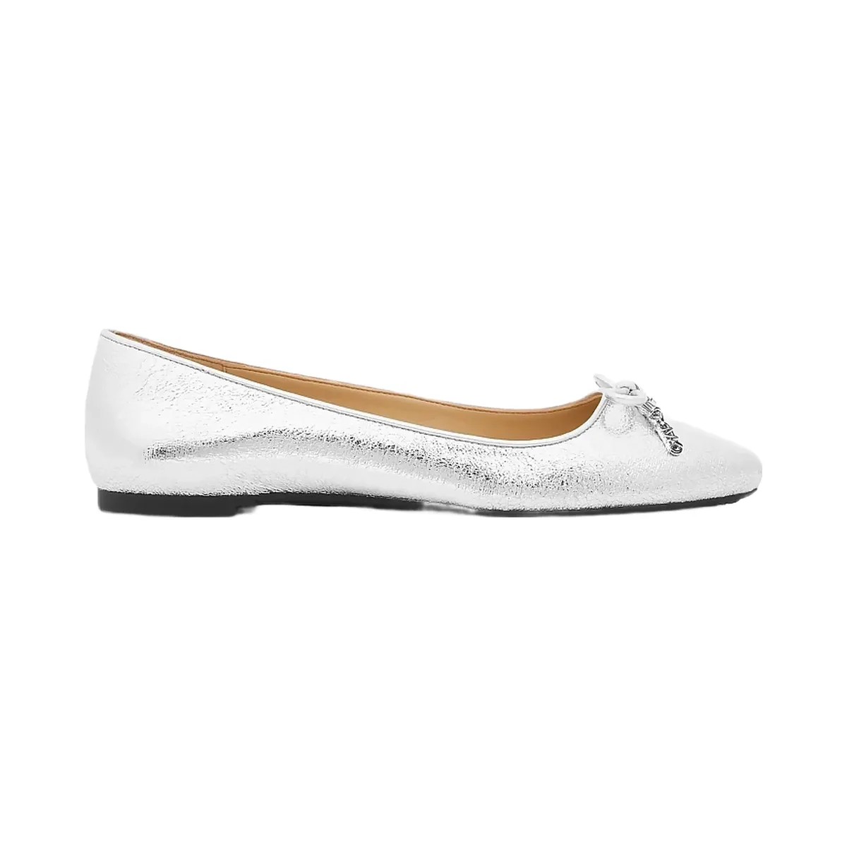 Michael Kors Nori Flex Metallic Leather Ballet Flat Silver - HypeFly India View 2