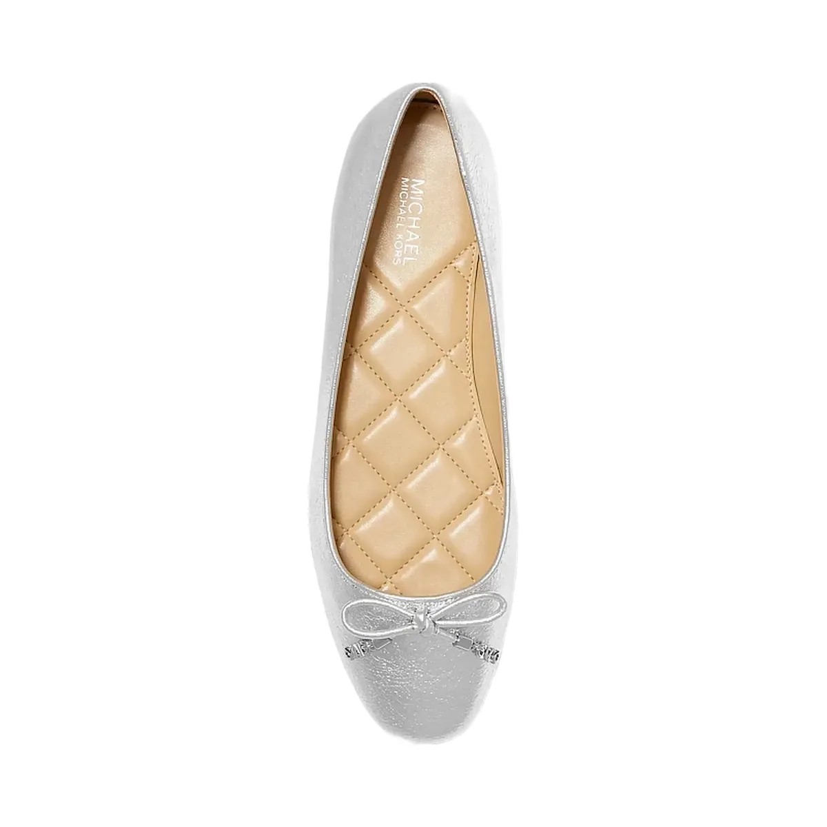 Michael Kors Nori Flex Metallic Leather Ballet Flat Silver - HypeFly India View 3