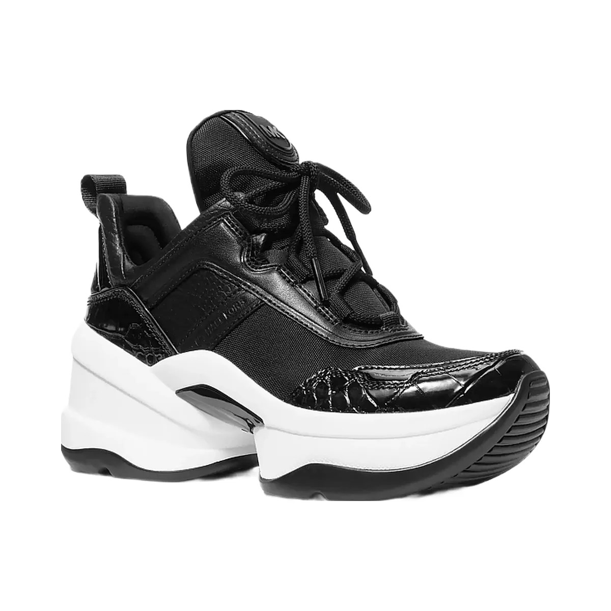 Michael Kors Olympia Mixed-Media Trainer Black - HypeFly India View 1