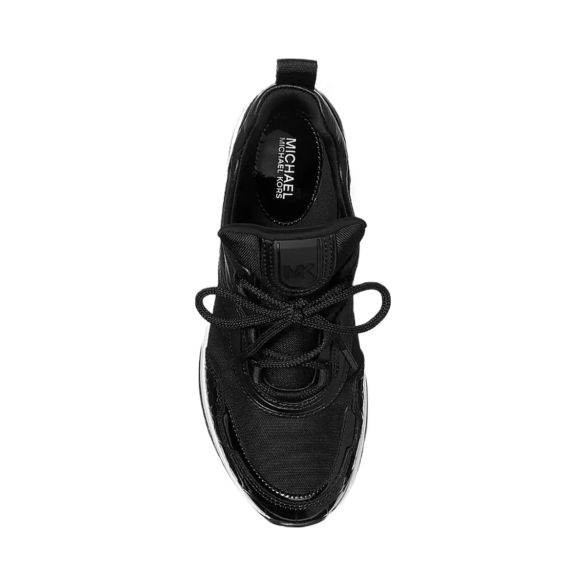 Michael Kors Olympia Mixed-Media Trainer Black - HypeFly India View 4