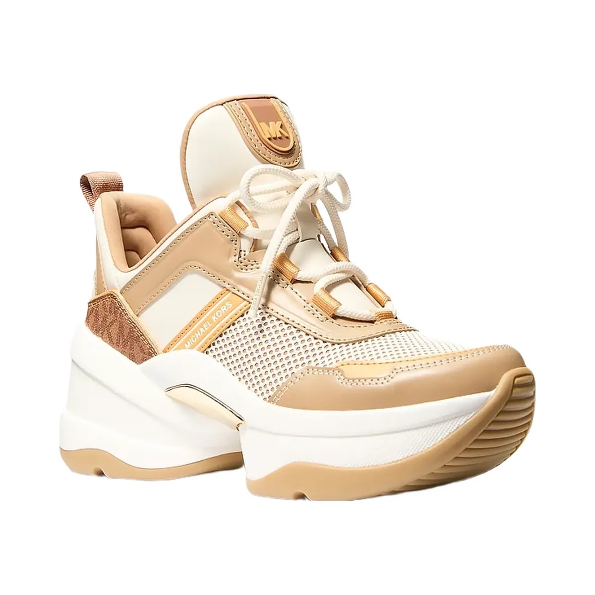 Michael Kors Olympia Mixed-Media Trainer Honeywheat - HypeFly India View 1