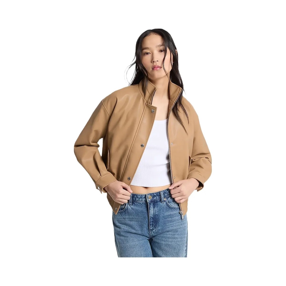Michael Kors Oversized Blouson Jacket Dark Camel - HypeFly India View 1