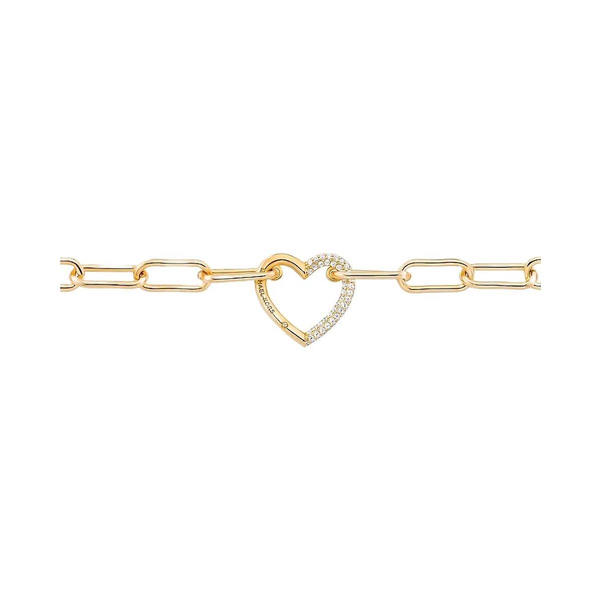 Michael Kors Pavé Heart Curb-Link Necklace Gold - HypeFly India View 2