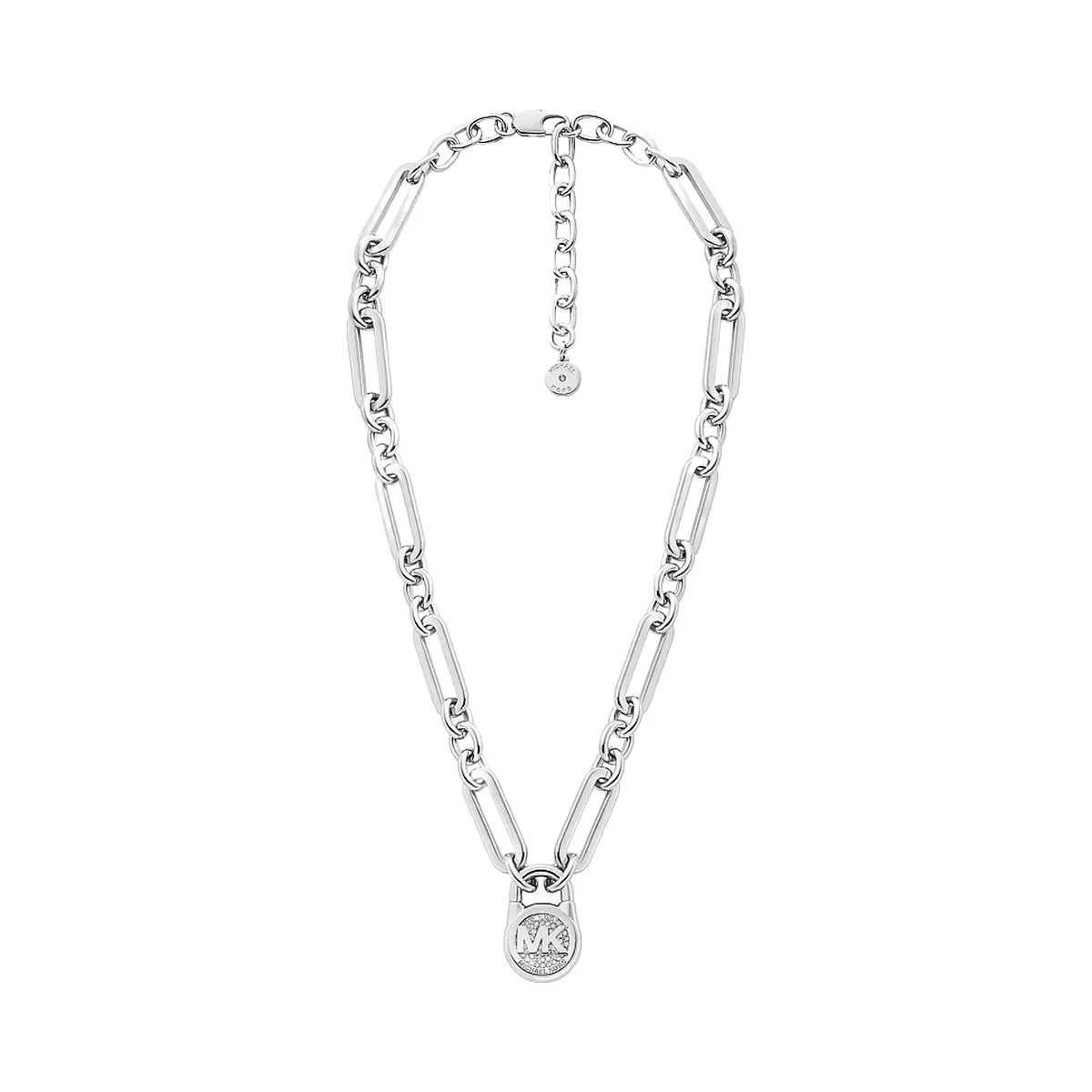 Michael Kors Pavé Lock Necklace Silver - HypeFly India View 1
