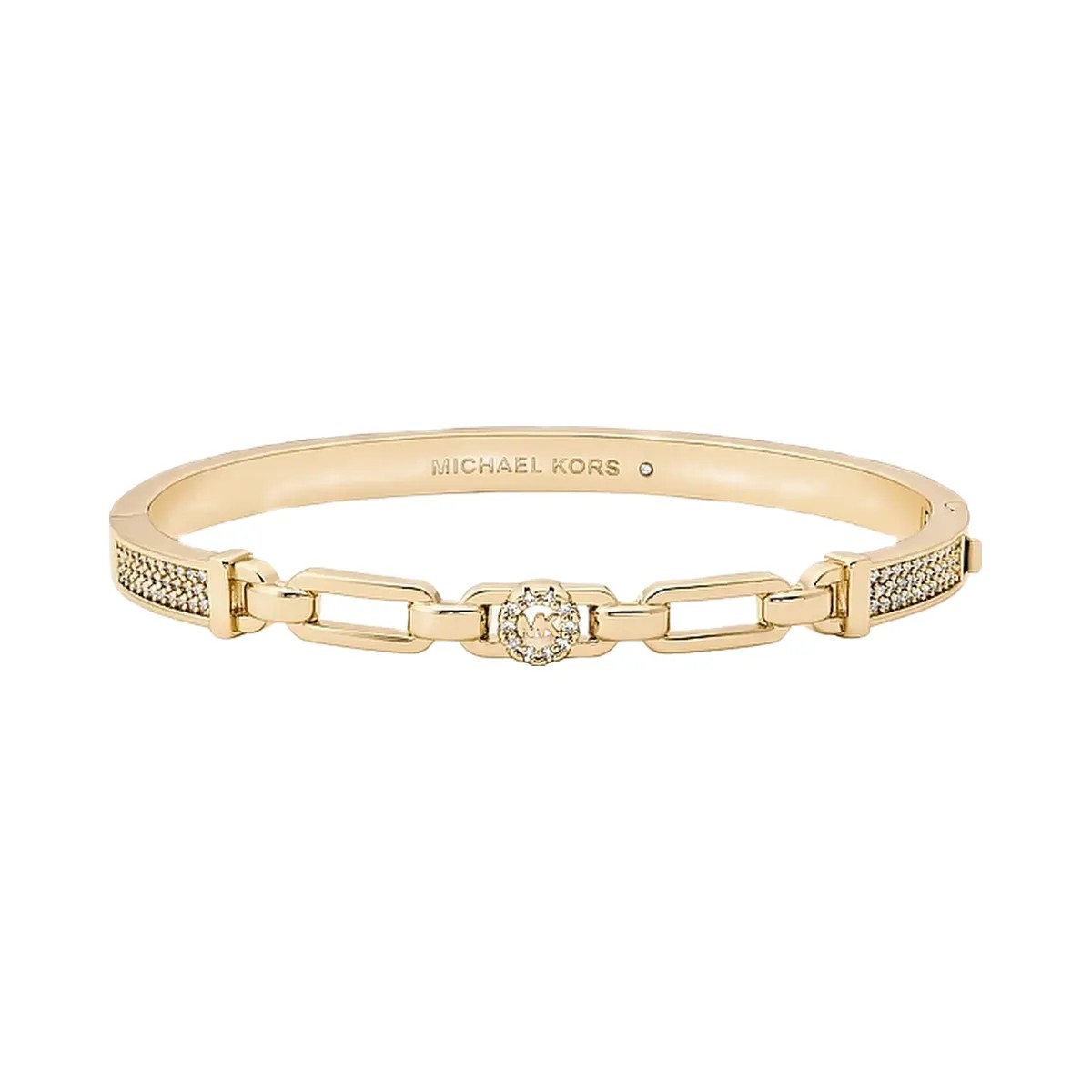 Michael Kors Pavé Logo Bangle and Stud Earrings Gift Set Gold - HypeFly India View 1