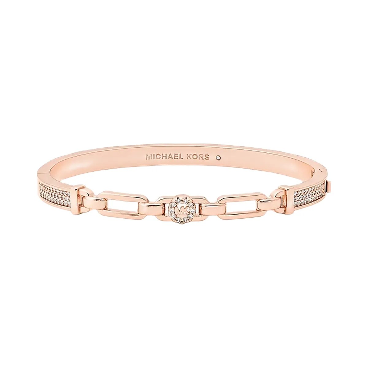 Michael Kors Pavé Logo Bangle and Stud Earrings Gift Set Rose Gold - HypeFly India View 3