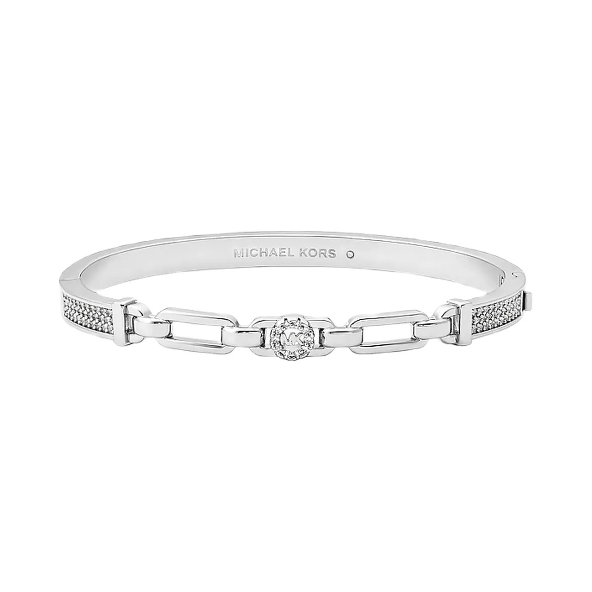 Michael Kors Pavé Logo Bangle and Stud Earrings Gift Set Silver - HypeFly India View 1