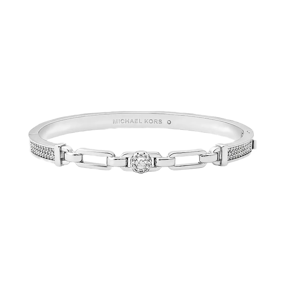 Michael Kors Pavé Logo Bangle and Stud Earrings Gift Set Silver - HypeFly India View 3