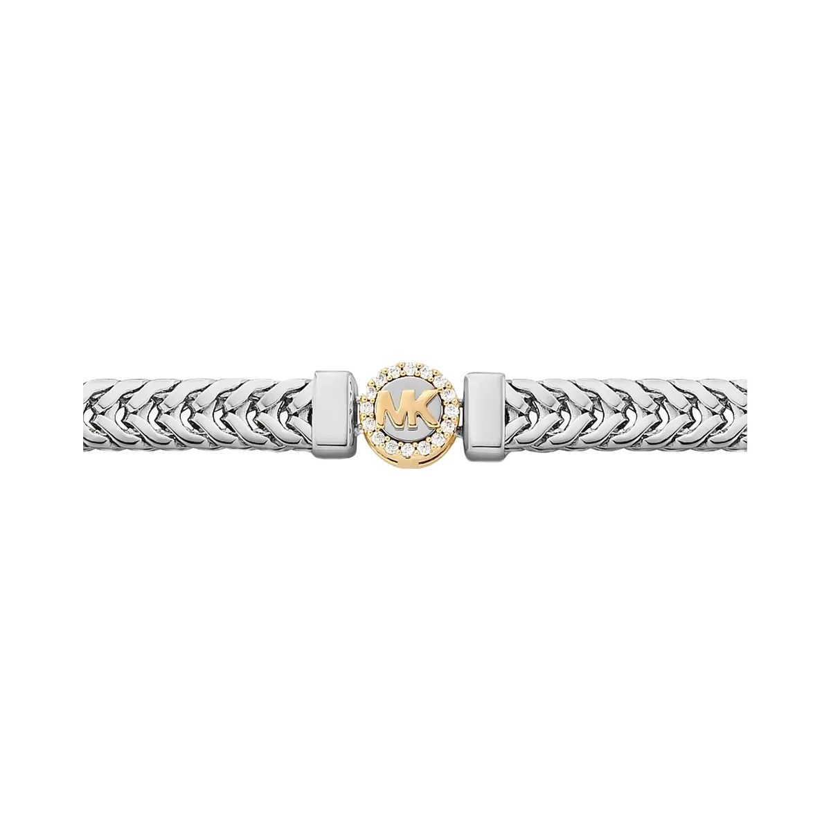 Michael Kors Pavé Logo Foxtail Chain Necklace Two Tone - HypeFly India View 2
