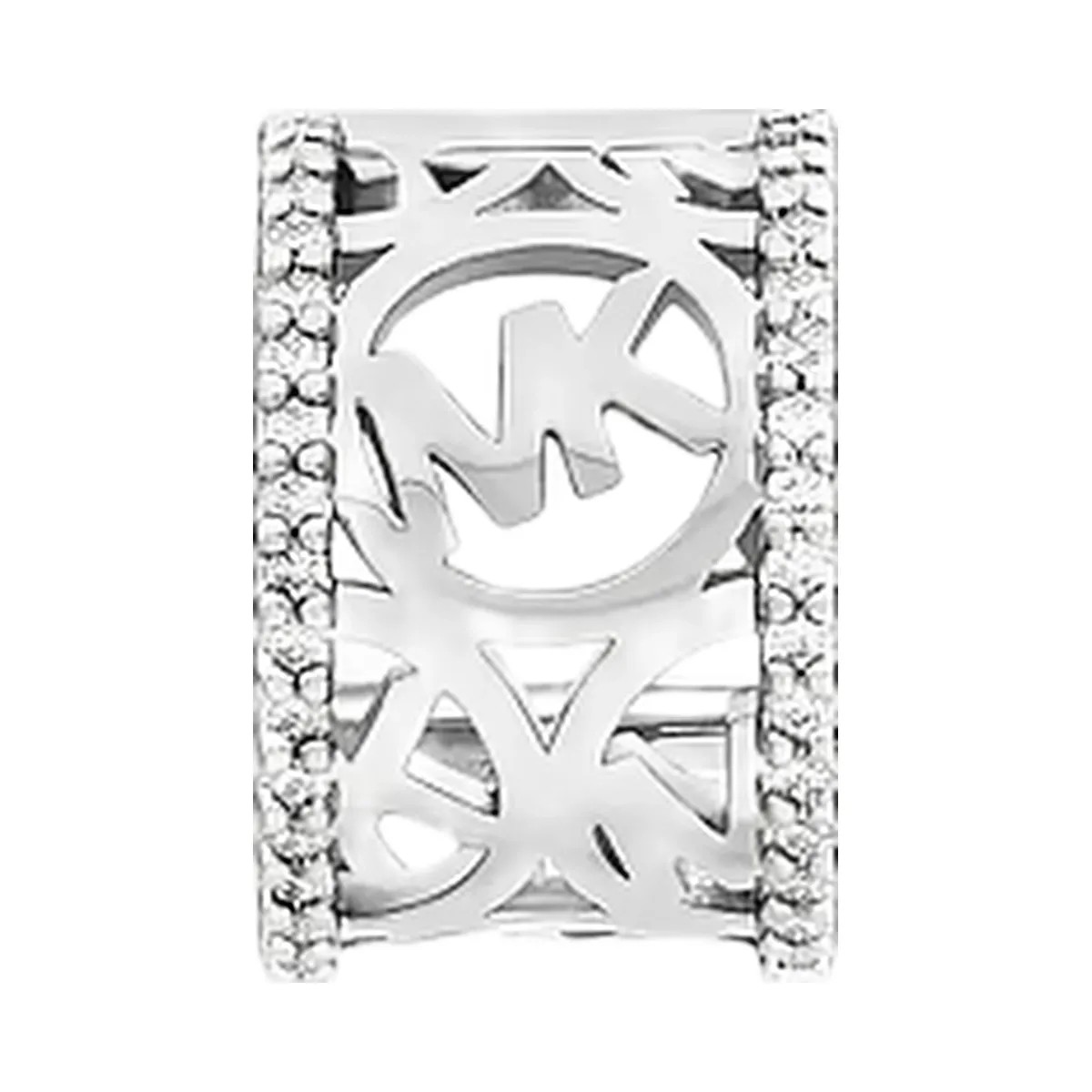 Michael Kors Pavé Logo Huggie Earrings Silver - HypeFly India View 2