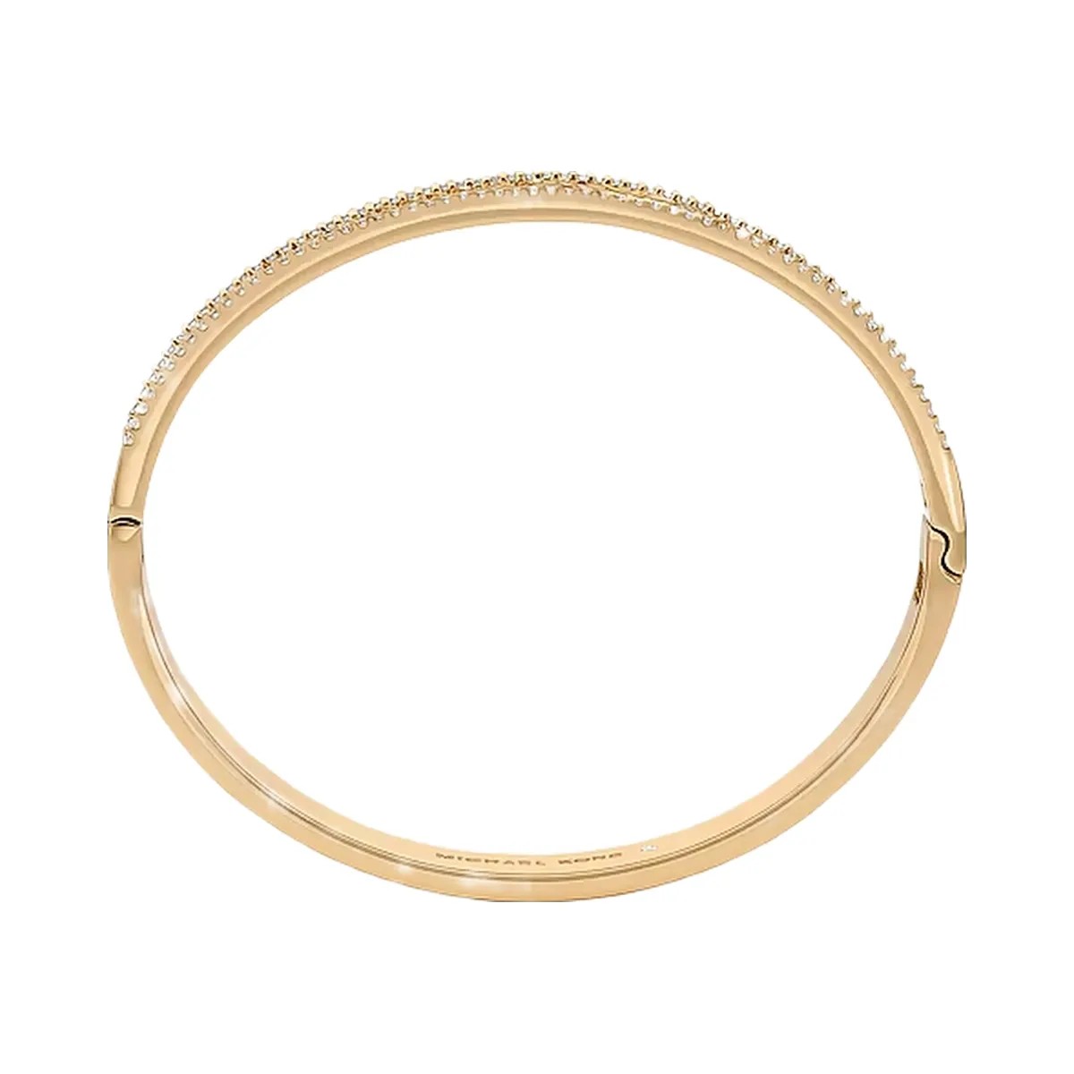 Michael Kors Pavé Perforated Logo Bangle Gold - HypeFly India View 2