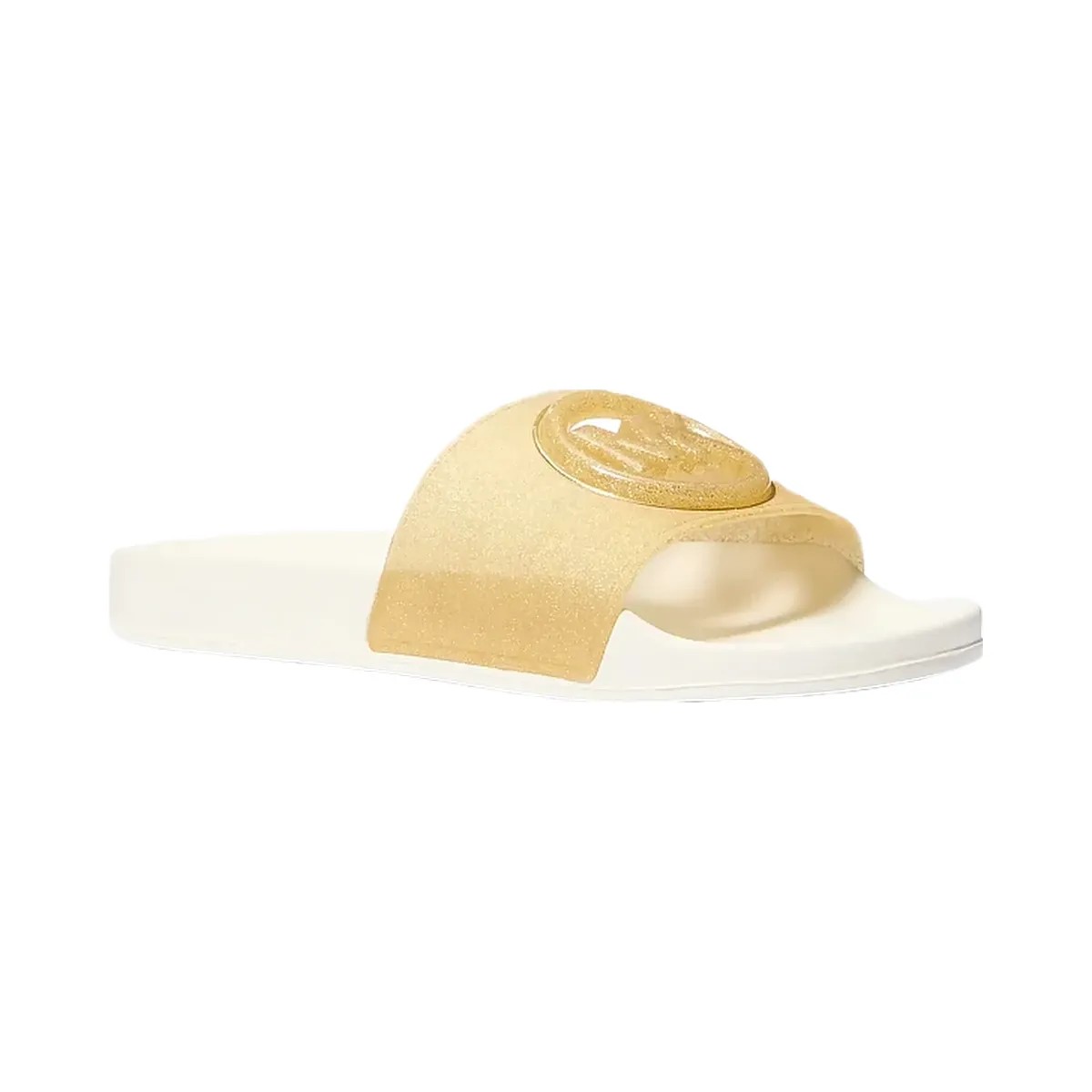 Michael Kors Penny Glitter Embellished PVC Slide Sandal Pale Gold - HypeFly India View 1