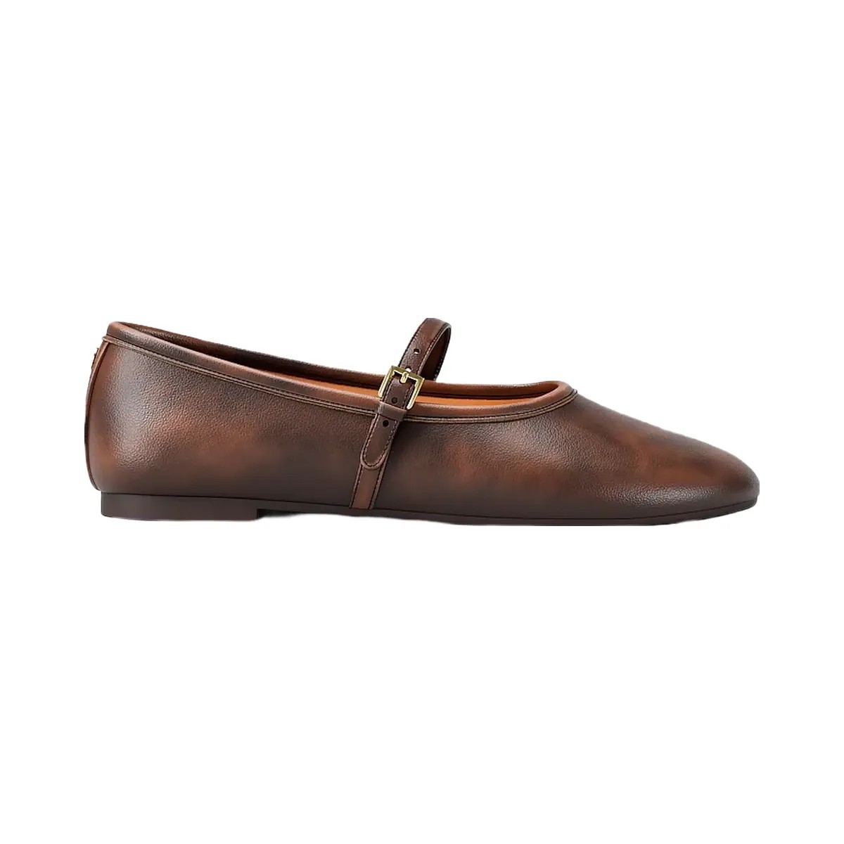 Michael Kors Phoebe Burnished Ballet Flat Chocolate - HypeFly India View 2